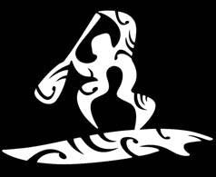 white stand up paddler tribal decal