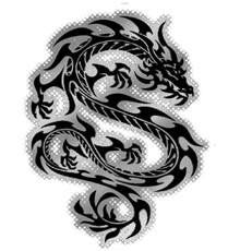black and silver tribal dragon