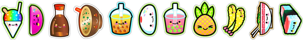 Cute Local Hawaiian Decals - Food Characters
