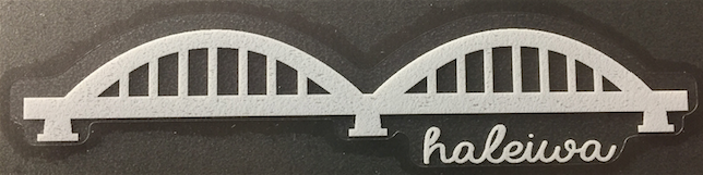 white haleiwa bridge silhouette decal