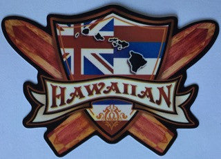 hawaiian flag crest with cross surfboards