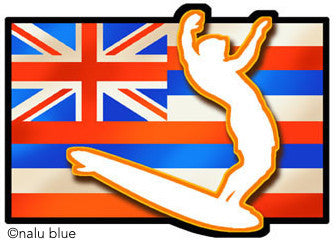 hawaiian flag surfer silhouette decal