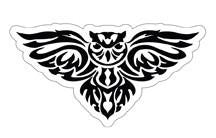 black and white tribal owl