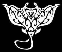 white manta ray tribal decal