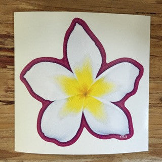 pink plumeria decal