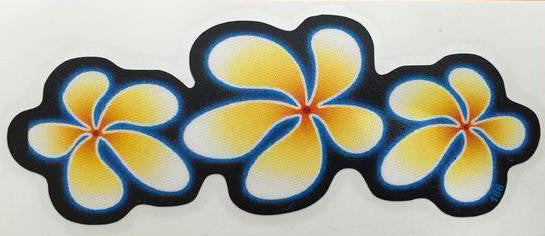 three plumeria decal