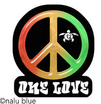 rasta one love peace decal