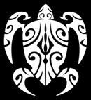 White Tahitian Tribal Turtle