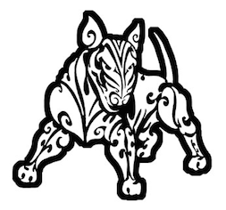 black and white tribal bull terrier decal