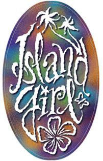 tropical island girl decal