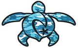 camoflage blue turtle decal