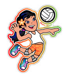 cute girl hitting volleyball decal