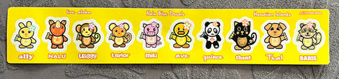 “Kawaii” Cute Animal Decal Strip