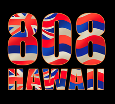 808 HAWAII Hawaiian flag decal