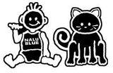 baby and cat decal
