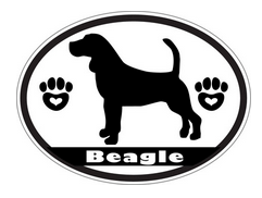 black and white beagle decal