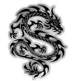 black and silver tribal dragon