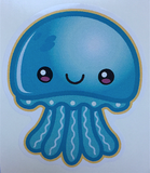 cute blue jellyfish decal