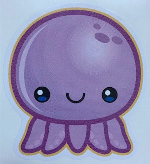 cute purple octopus decal
