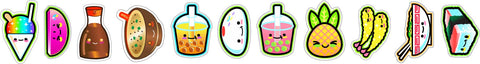 Cute Local Hawaiian Decals -  Food Characters