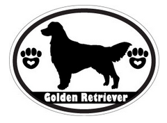 black and white golden retriever silhouette decal