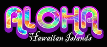 rainbow floral aloha with purple outline