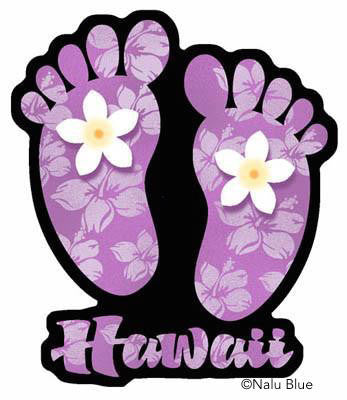 Purple Hawaii footprint decal