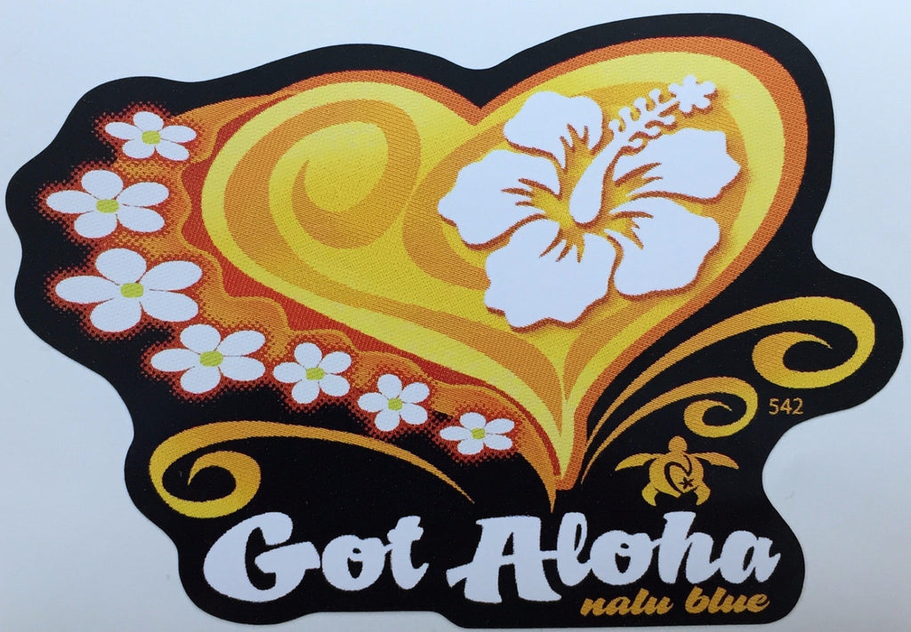 yellow orange heart with flowers and got aloha