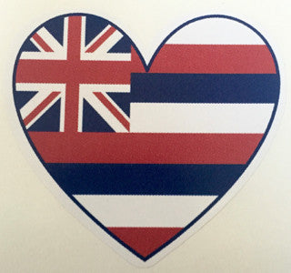 heart shaped hawaiian flag decal