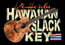 Ki Hoʻalu Hawaiian slack key text with guitar
