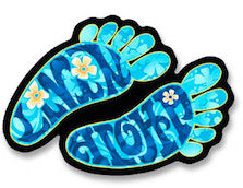 blue livin aloha footprint decal