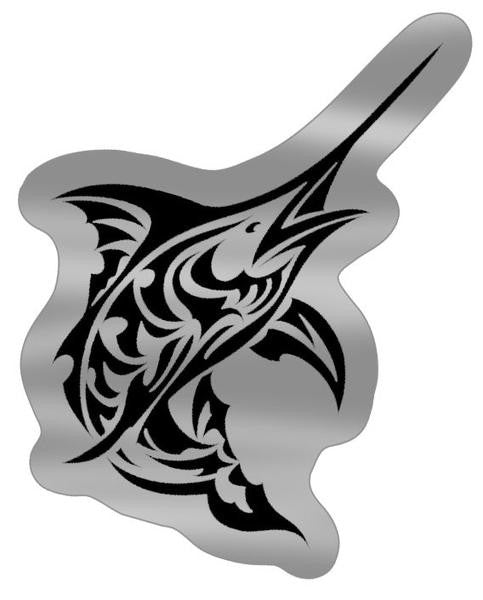 black and silver tribal marlin