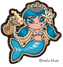 cute mermaid girl with seahorse decal