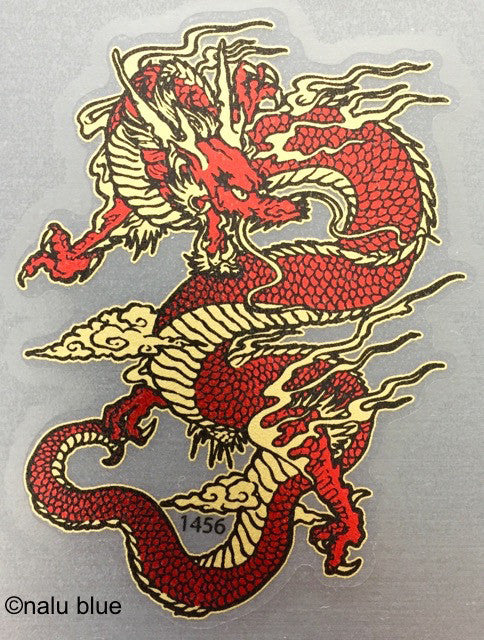 red and gold chinese dragon decal