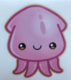cute pink squid decal