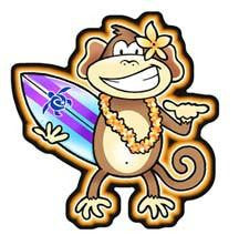 monkey with surfboard