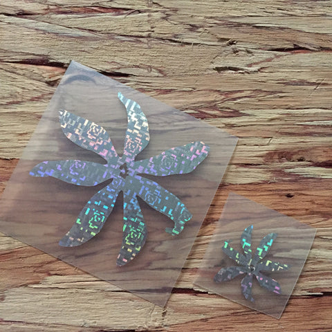silver tiare flower decal